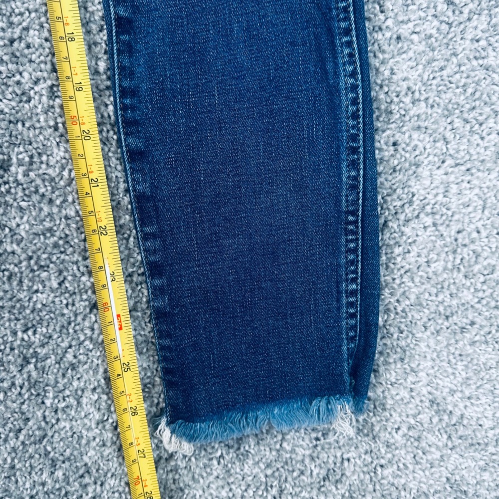 Madewell 10" High-Rise Skinny Jeans Women 26 Dark Wash Frayed Denim Slim Fit - Picture 7 of 9